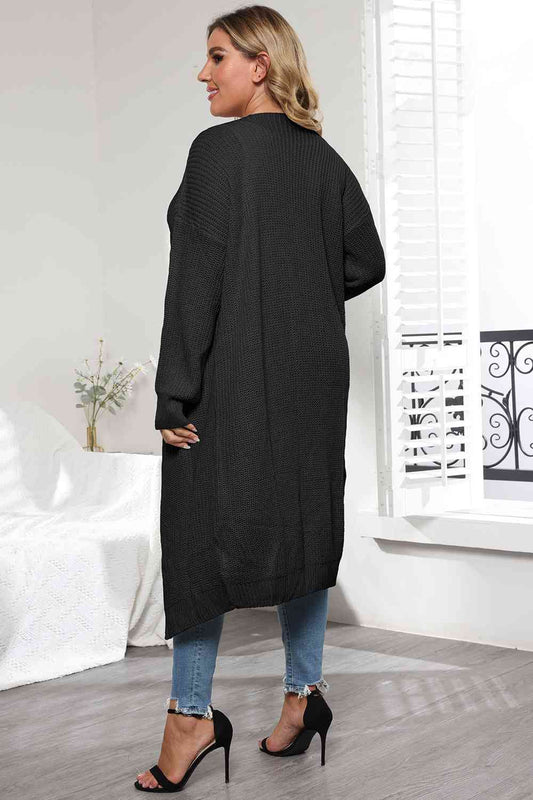 Plus Size Open Front Long Sleeve Cardigan  Shop One Place
